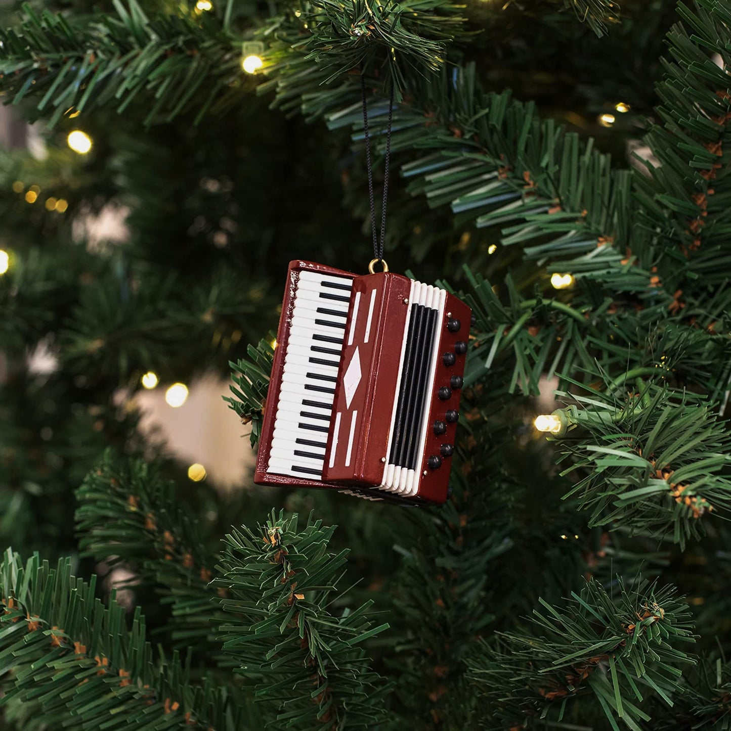 Broadway Gifts 2.8" Burgundy Wood Accordion Ornament Decoration