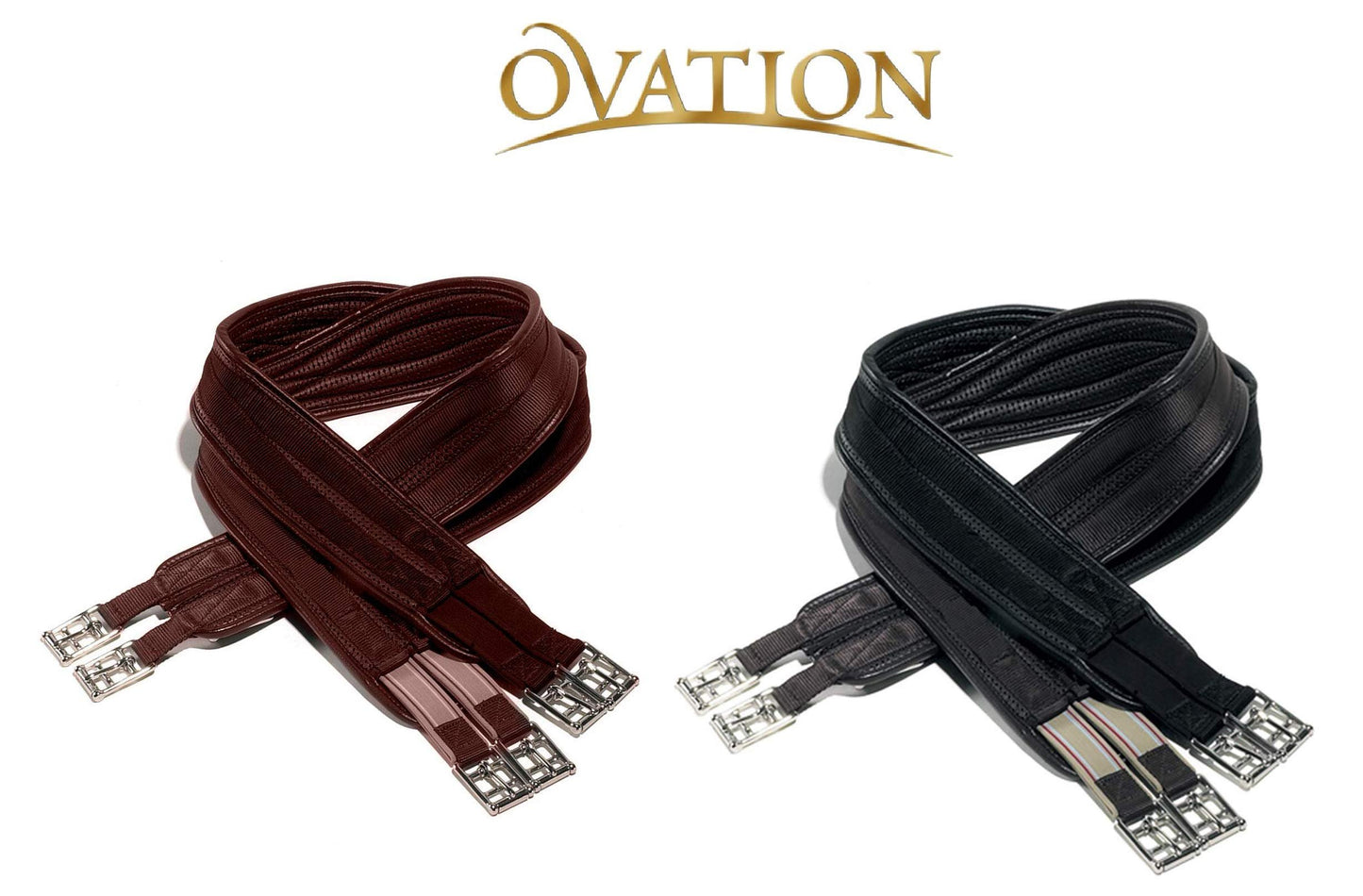Ovation Ovsellerie Airform Chafeless Girth - Cushioned Textured Soft Easy-to-Clean Horse Girth with Stainless Steel Hardware