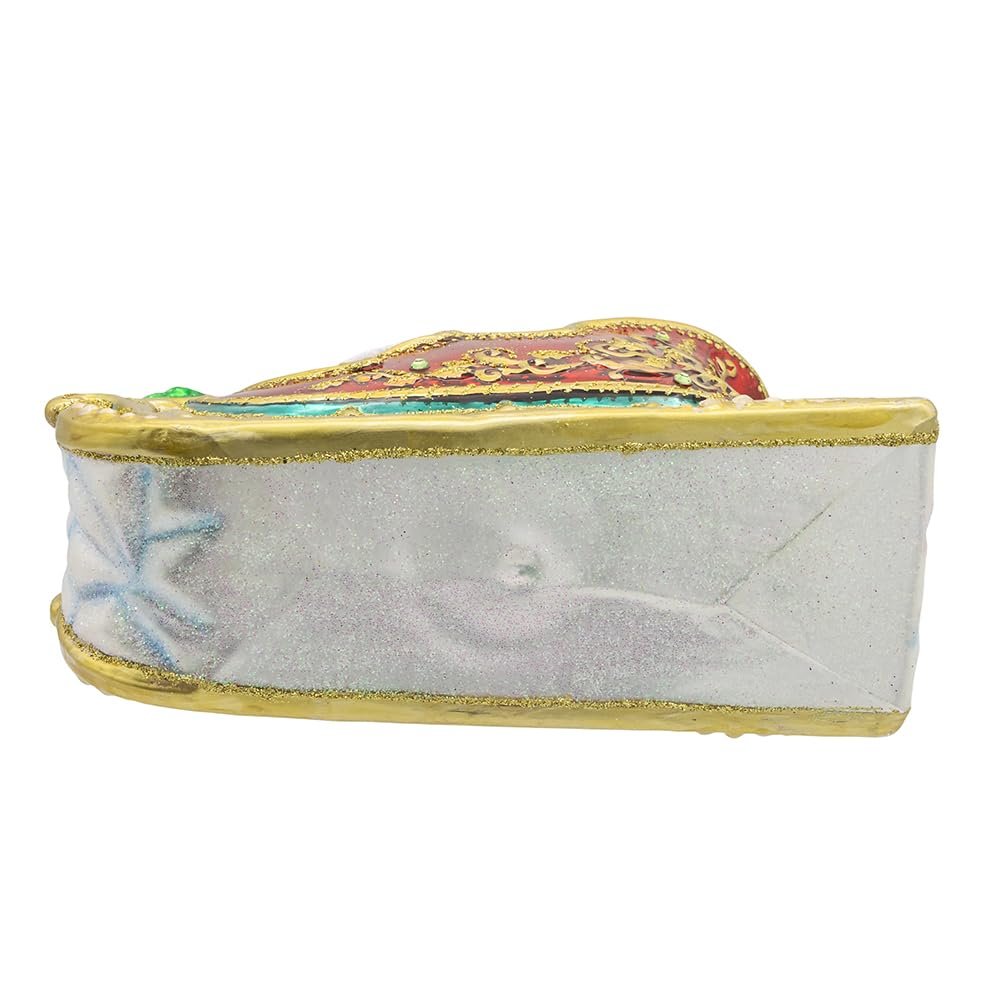 Kurt Adler 6.25-inch Bellissimo Glass Santa in Sleigh Ornament