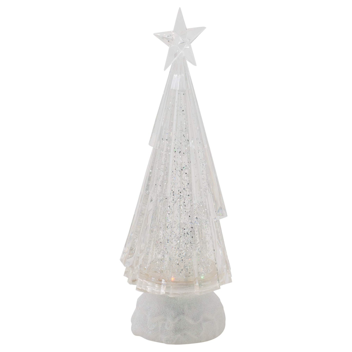Roman Swirling Chiseled Tri Color LED Acrylic Holiday Tree Figurine