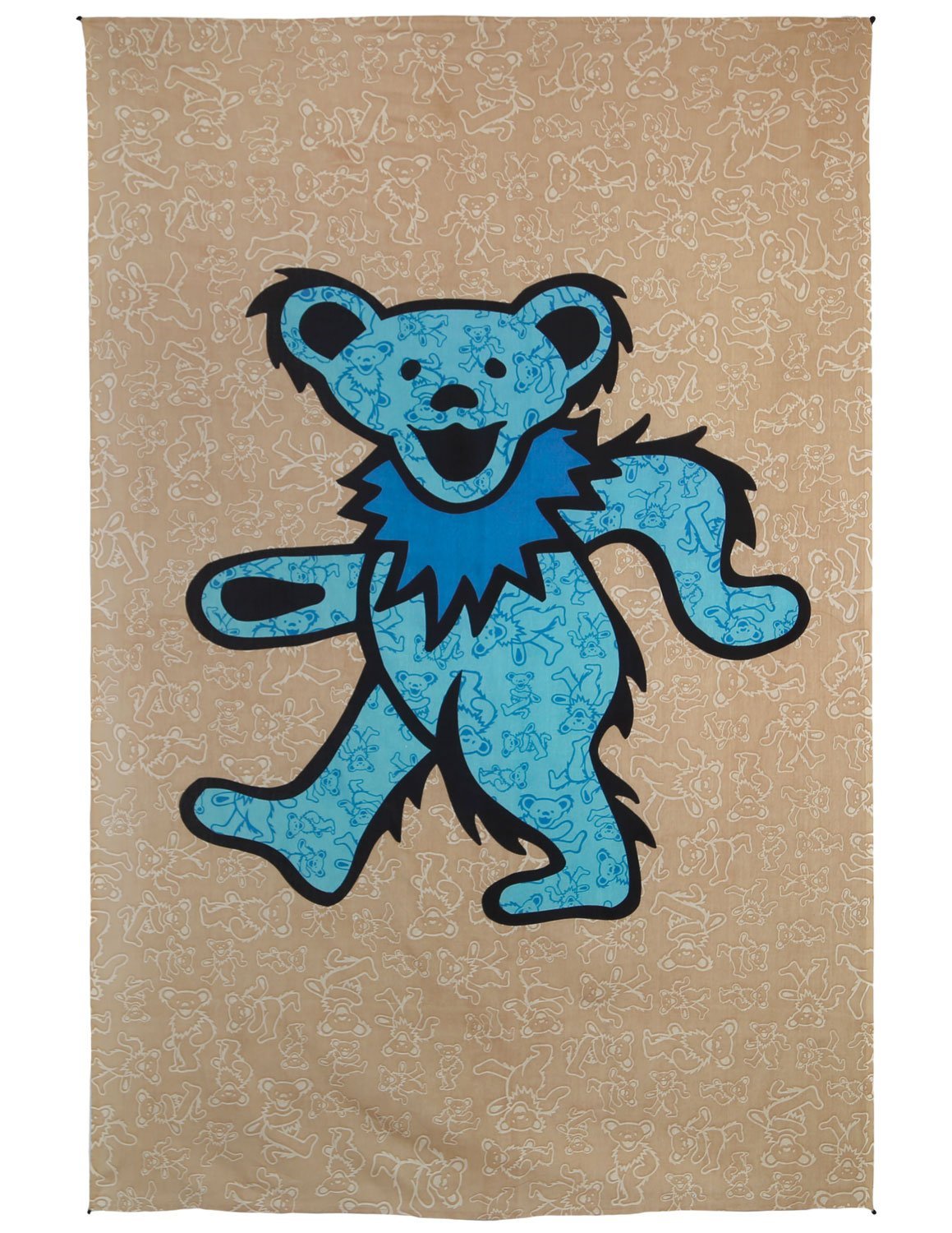Sunshine Joy Grateful Dead Dancing Bear Tapestry Tablecloth Wall Art Beach Sheet Huge 52x80 Inches