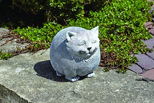 Roman 7.25" Cat Bluetooth Outdoor Speaker – Pudgy Pals Garden Decor, Wireless Speaker for Patio, Yard, and Garden – Cute Cat Design, Water-Resistant