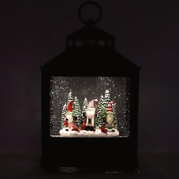 Raz Imports Gnomes in Forest Lighted Water Lantern 11 Inch