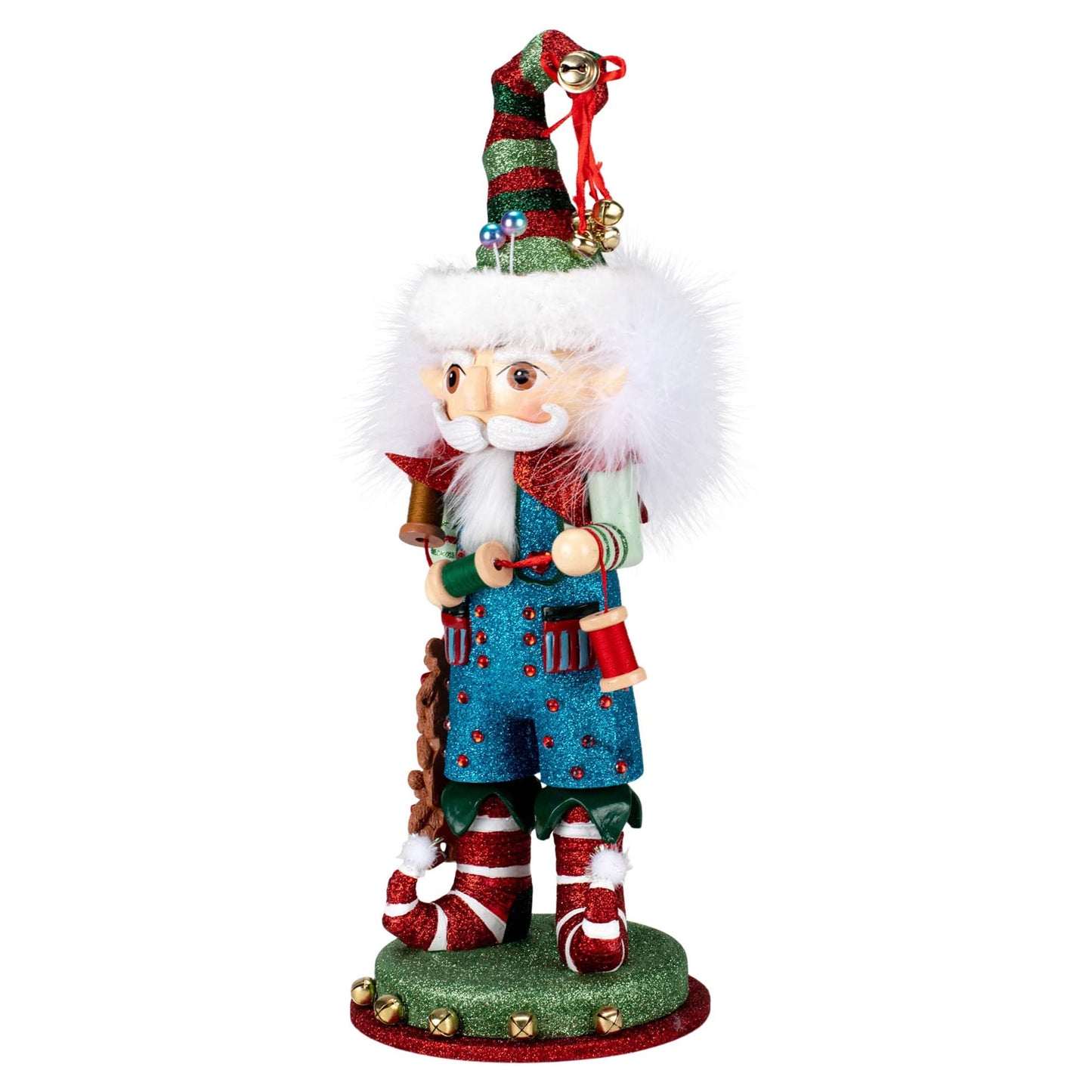 15-Inch Hollywood Elf with Teddy Bear Nutcracker