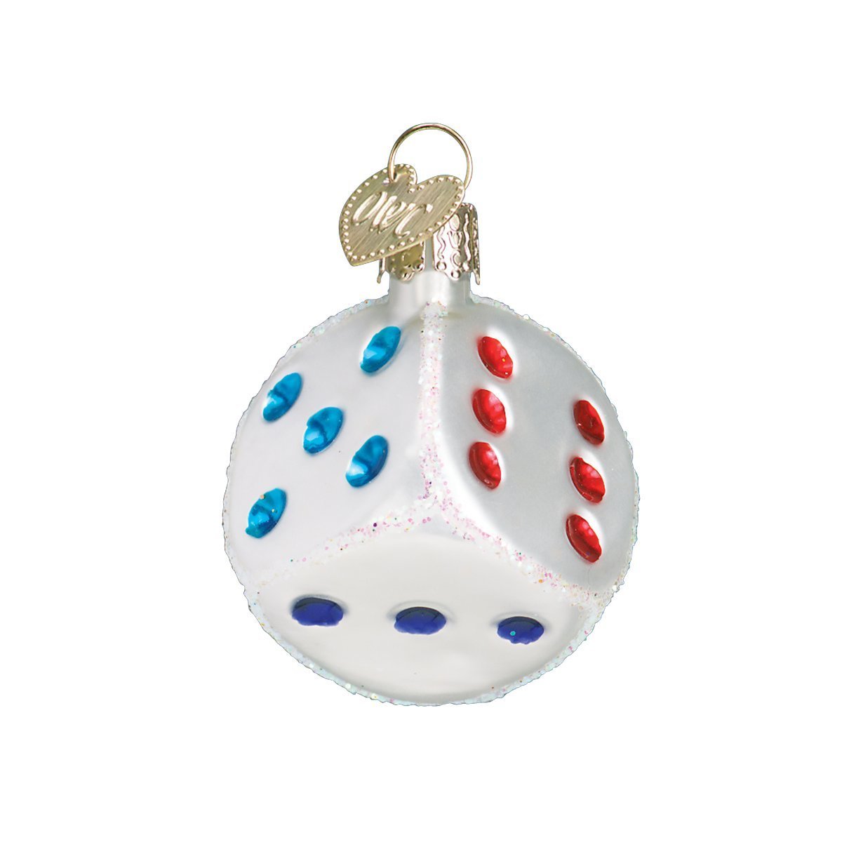 Old World Christmas Vegas Baby Glass Blown Ornaments for Christmas Tree, Dice