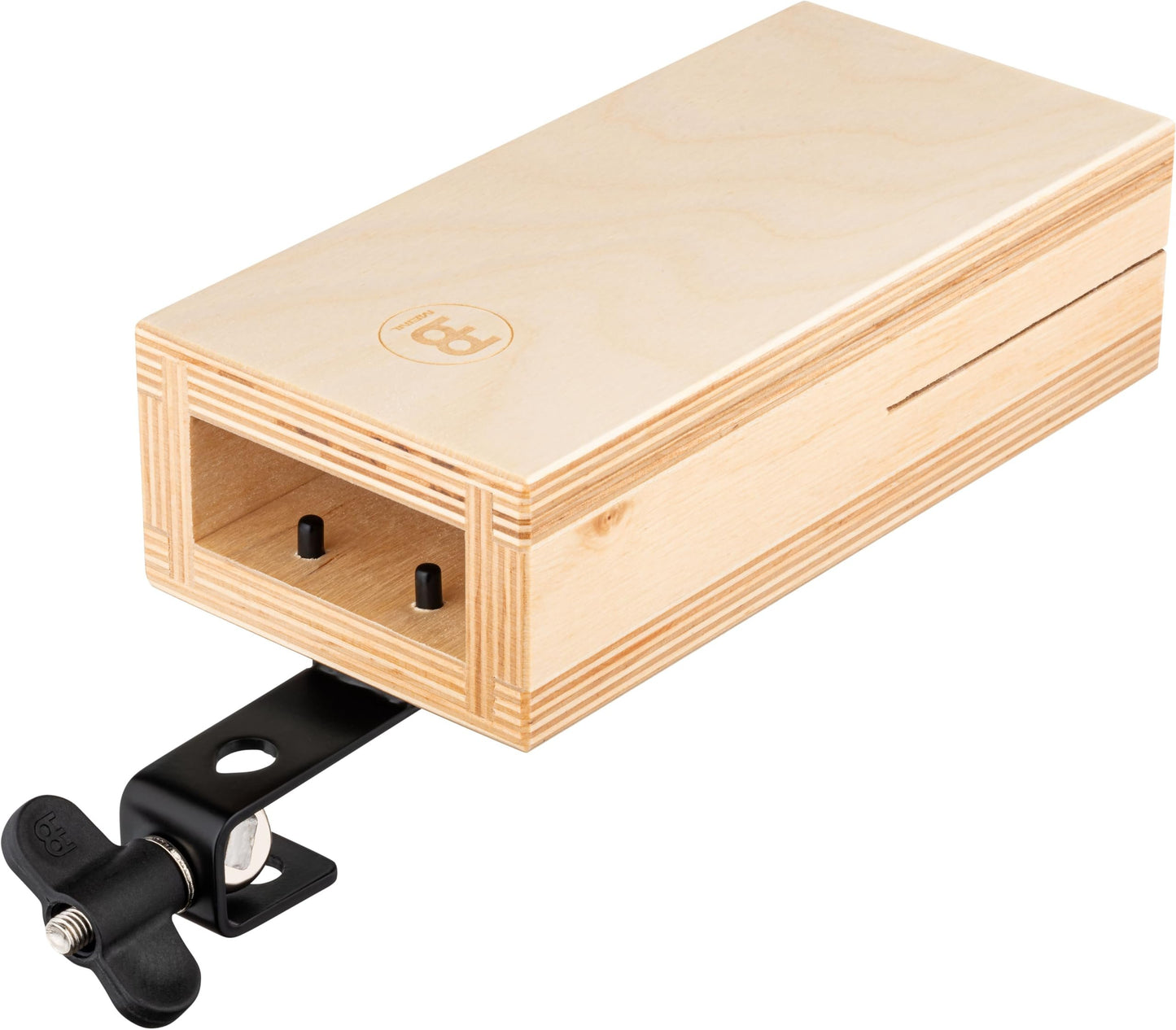 Meinl Percussion Single Temple Block, Baltic Birch Wood — Made in Europe — Includes Holder, Natural (TMWB-L)
