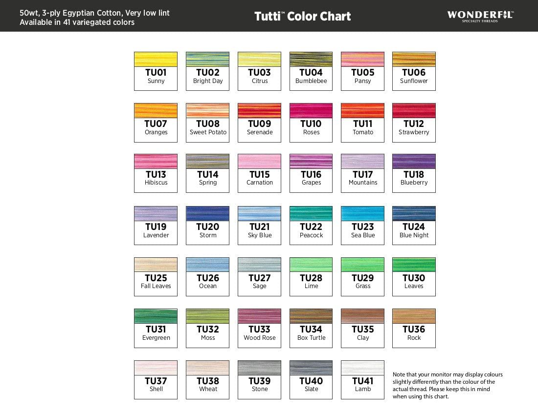 WonderFil Specialty Threads Tutti, Clay, 50wt double gassed Egyptian cotton, in variegated colors