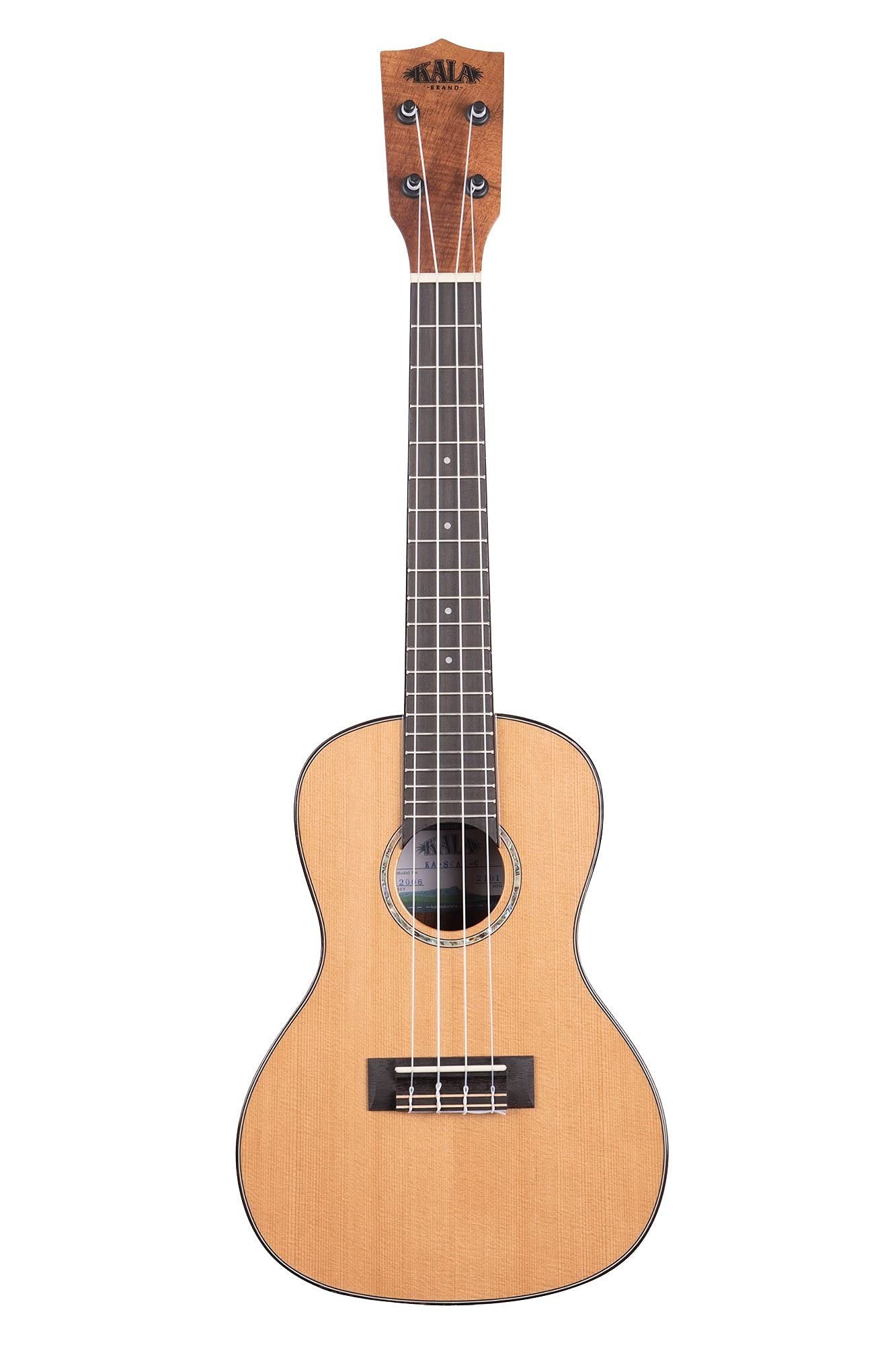 Kala Brand Music Co. Solid Cedar Top Acacia, 4-String Ukulele, Natural, Concert (KA-SCAC-C)