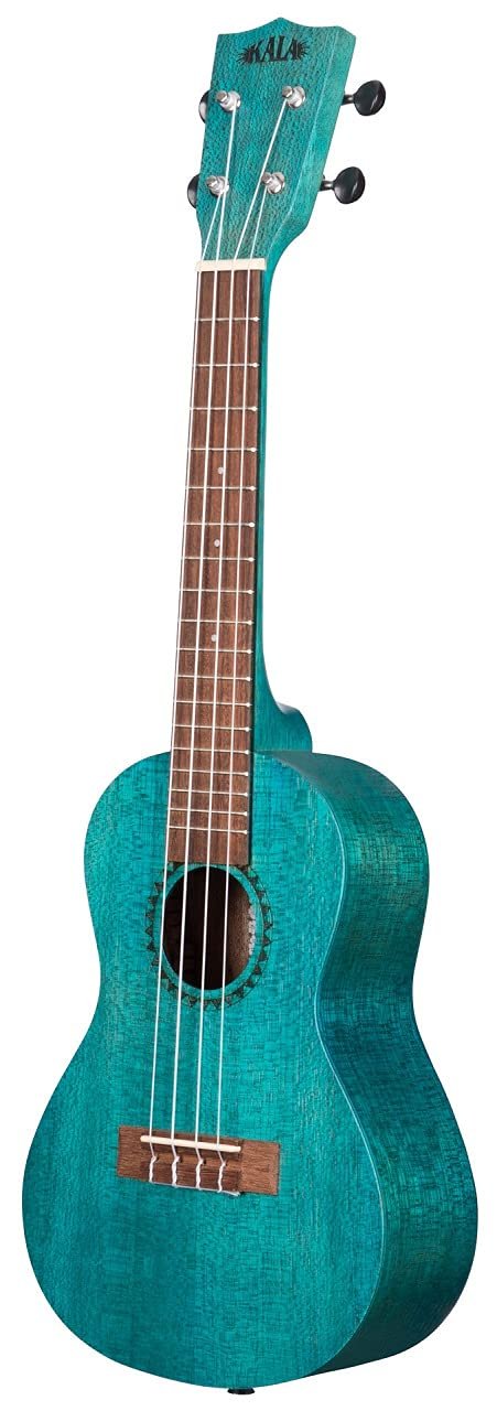 Kala Brand Music Co. Watercolor Meranti Collection, 4-String Ukulele, Right, Blue, Concert (KA-MRT-BLU-C)