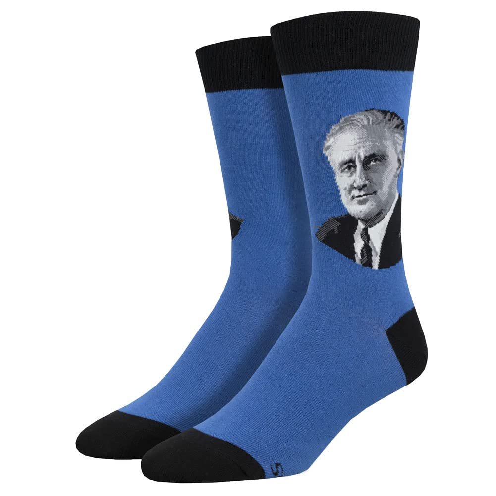 Socksmith Men's Crew Socks President FDR Franklin D. Roosevelt