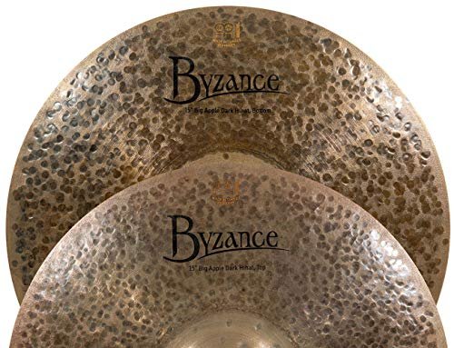 Meinl Cymbals Byzance 15" Big Apple Dark Hihats, Pair — Made in Turkey — Hand Hammered B20 Bronze, 2-Year Warranty (B15BADAH)
