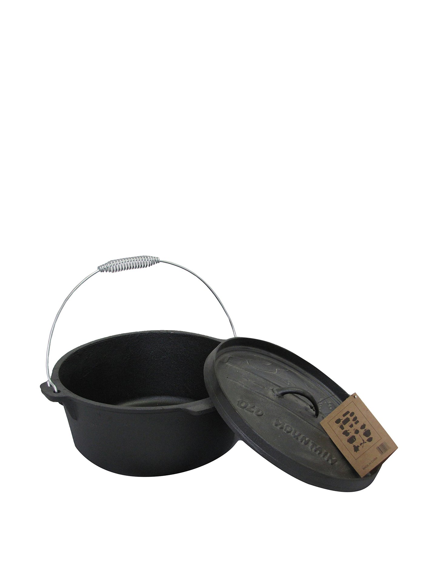 Old Mountain 10177 Pre Seasoned 8-Quart Dutch Oven with Flanged Lid, No Feet, black
