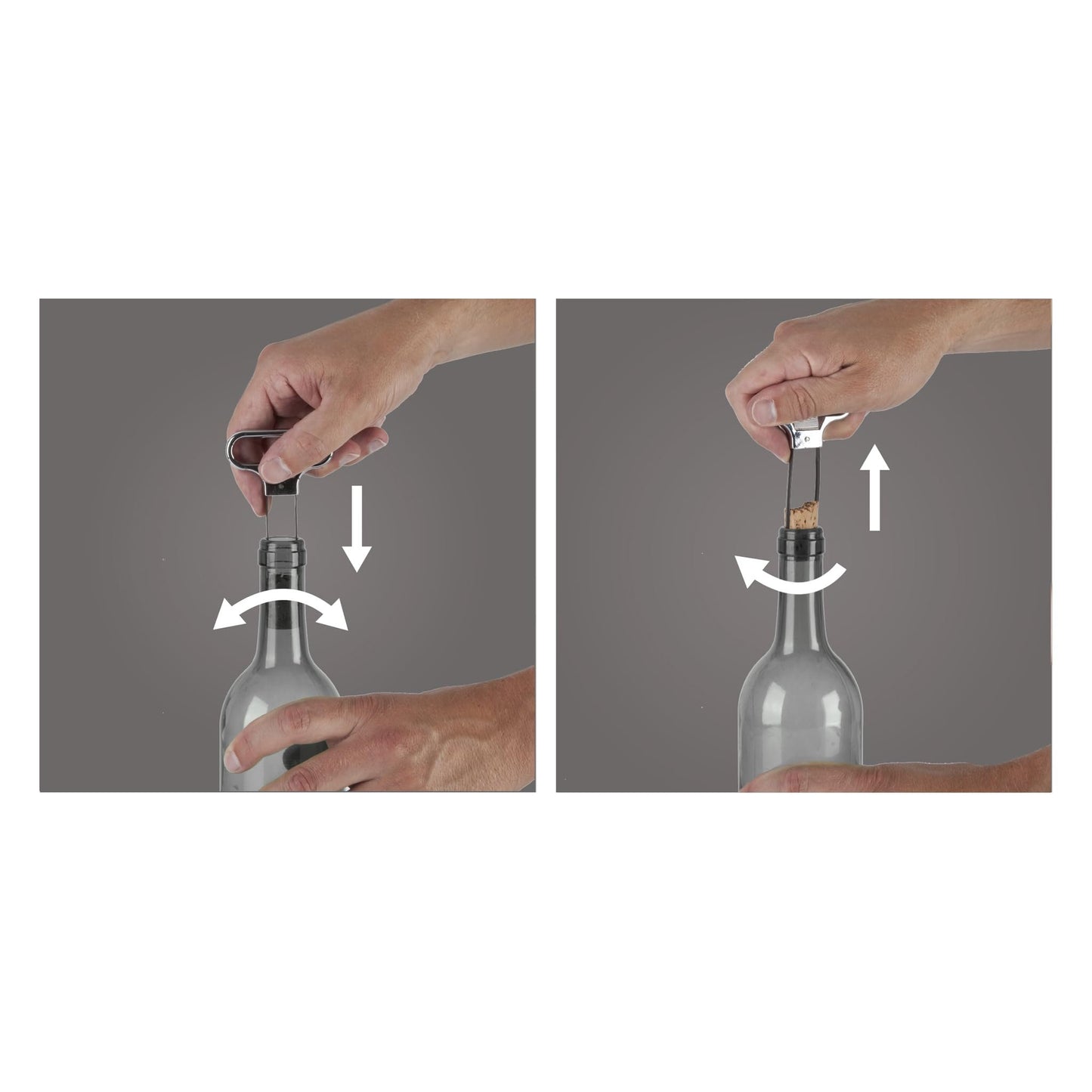 Vacu Vin Cork Puller, Silicone, Silver, 10.5x16x1.4 cm
