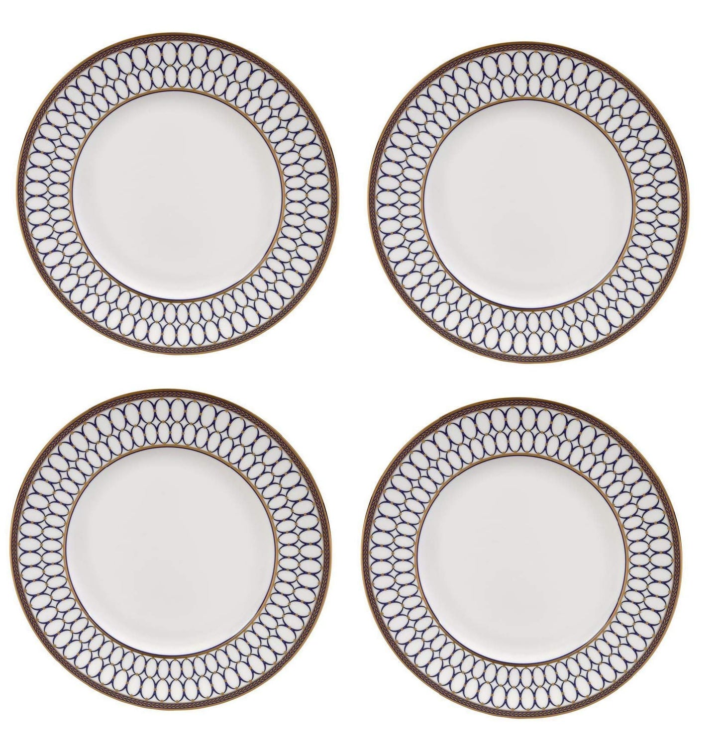 Wedgwood Set of 4 Renaissance Gold 10.75" Fine China Dinner Plates #102101004