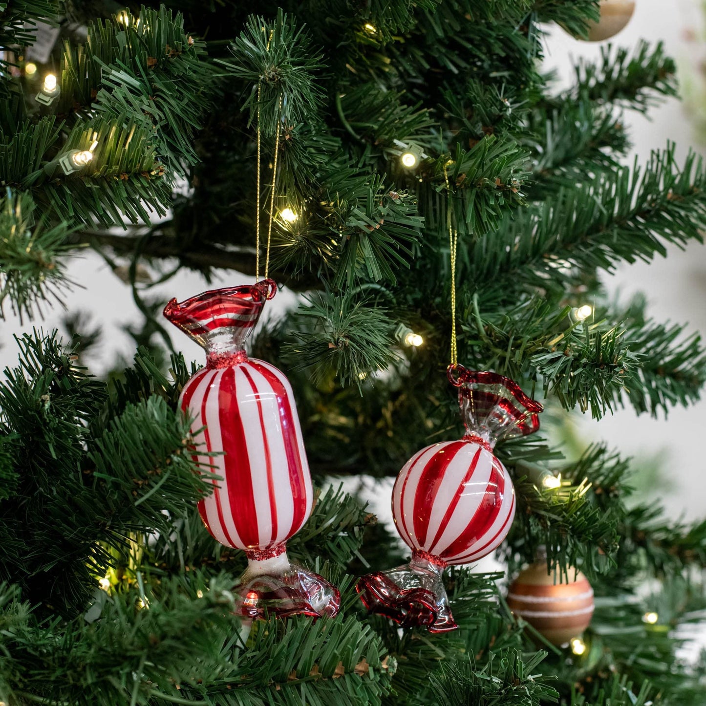 RAZ Imports 2021 Peppermint Parlor 5.5-inch Peppermint Candy Ornament, Assortment of 2