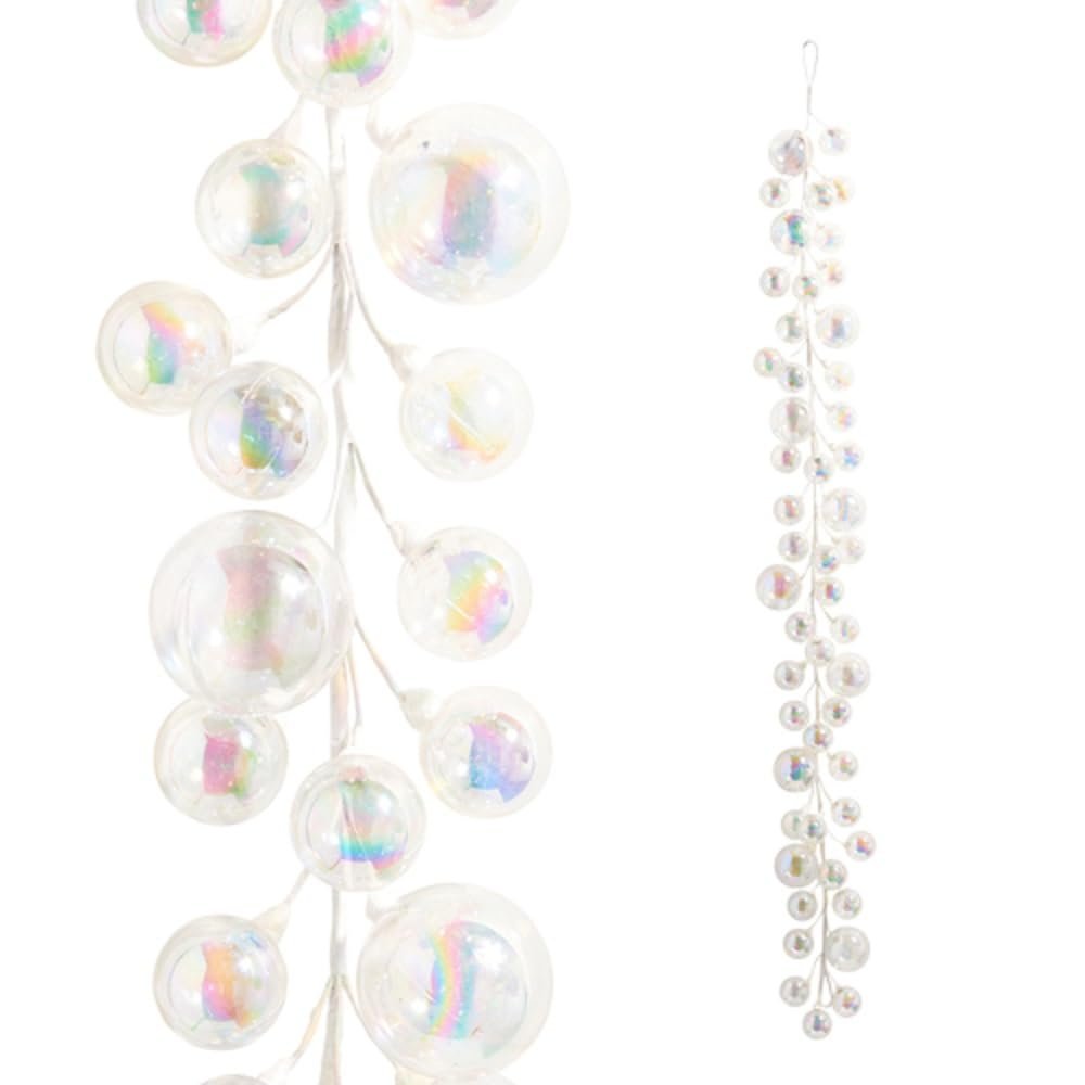 RAZ Imports Iridescent Ball Garland, 48-inch Length, Plastic, Christmas, Home Décor