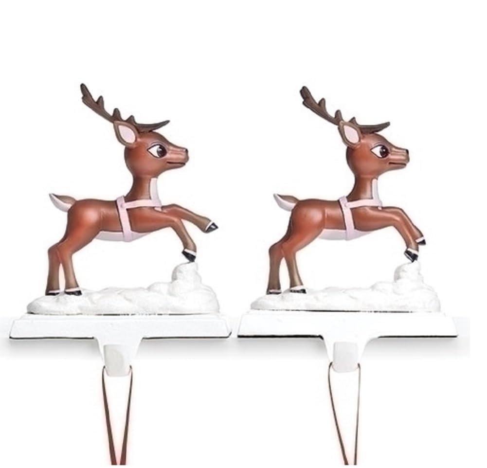 Roman Inc. 136022 Rudolph The Red Nosed Reindeer 2 Assorted Donner Reindeer Stocking Holders, 7.5 Inch H, Christmas Decoration