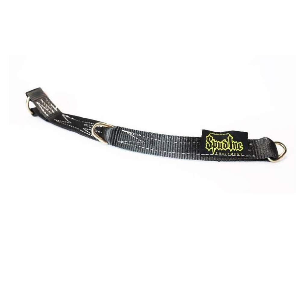 Spud, Inc. Black Strap Adjustable Loading Pin with 12" and 20" Attachment Points. for use with Olympic Weight Plates. Weight Lifting and Powerlifting.