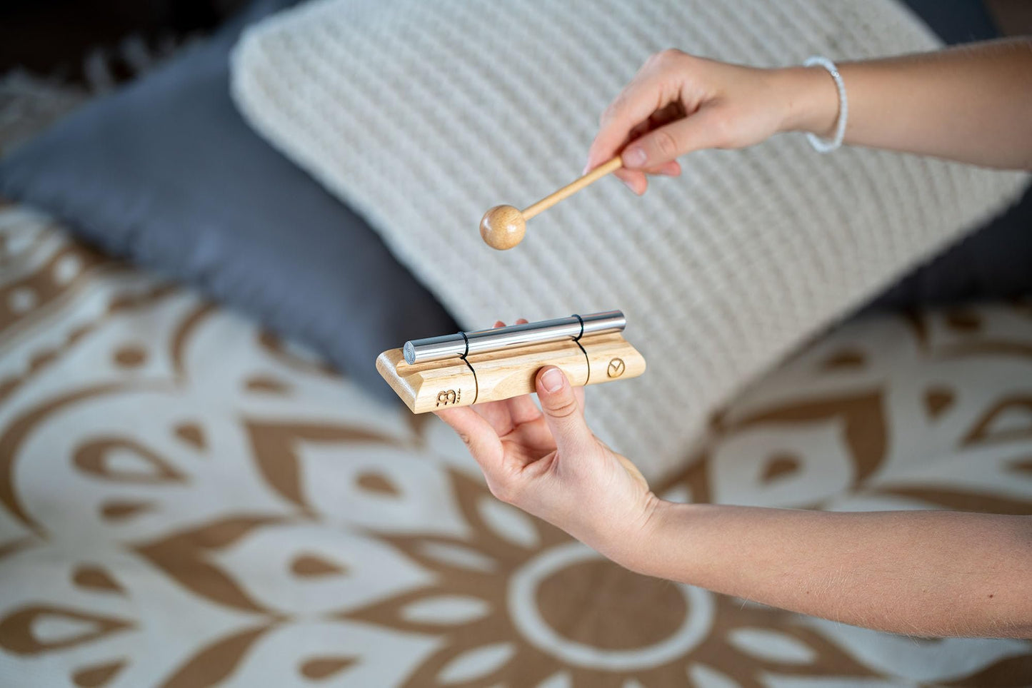 Energy Chime with Mallet For Meditation, Sound Healing, Yoga and Classrooms — Long Resonance Pure Tone