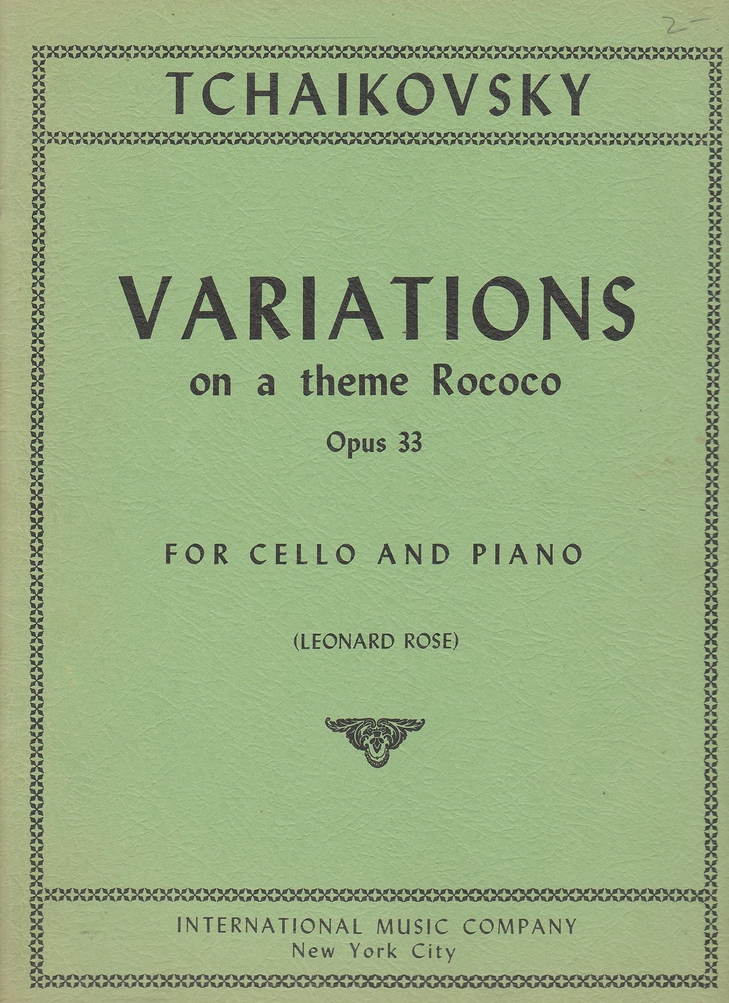Variations on a Rococo Theme, Op. 33 for Cello (IMC1263)