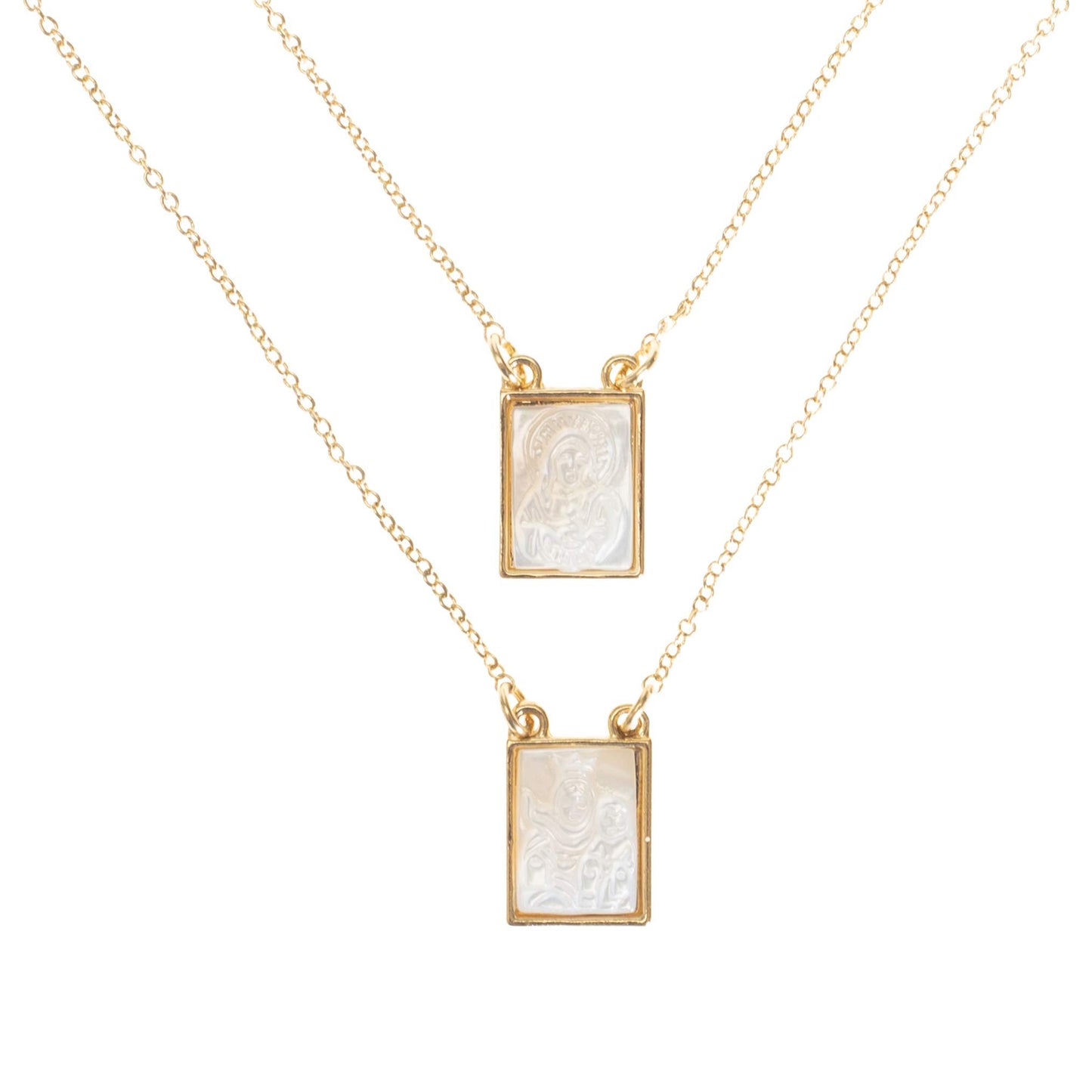 Roman Infinity Scapular Layered Gold Tone 26 inch Zinc Metal Multi Tiered Necklace