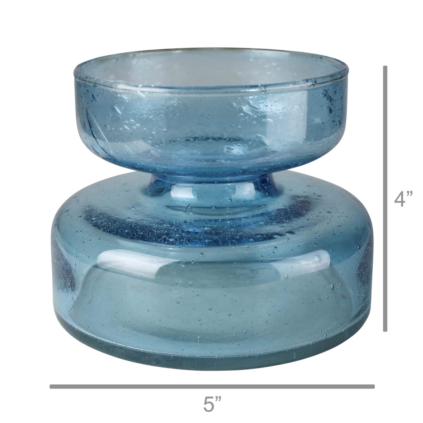 Seeded Glass Amaryllis Bulb Vase, Blue, 1-Count