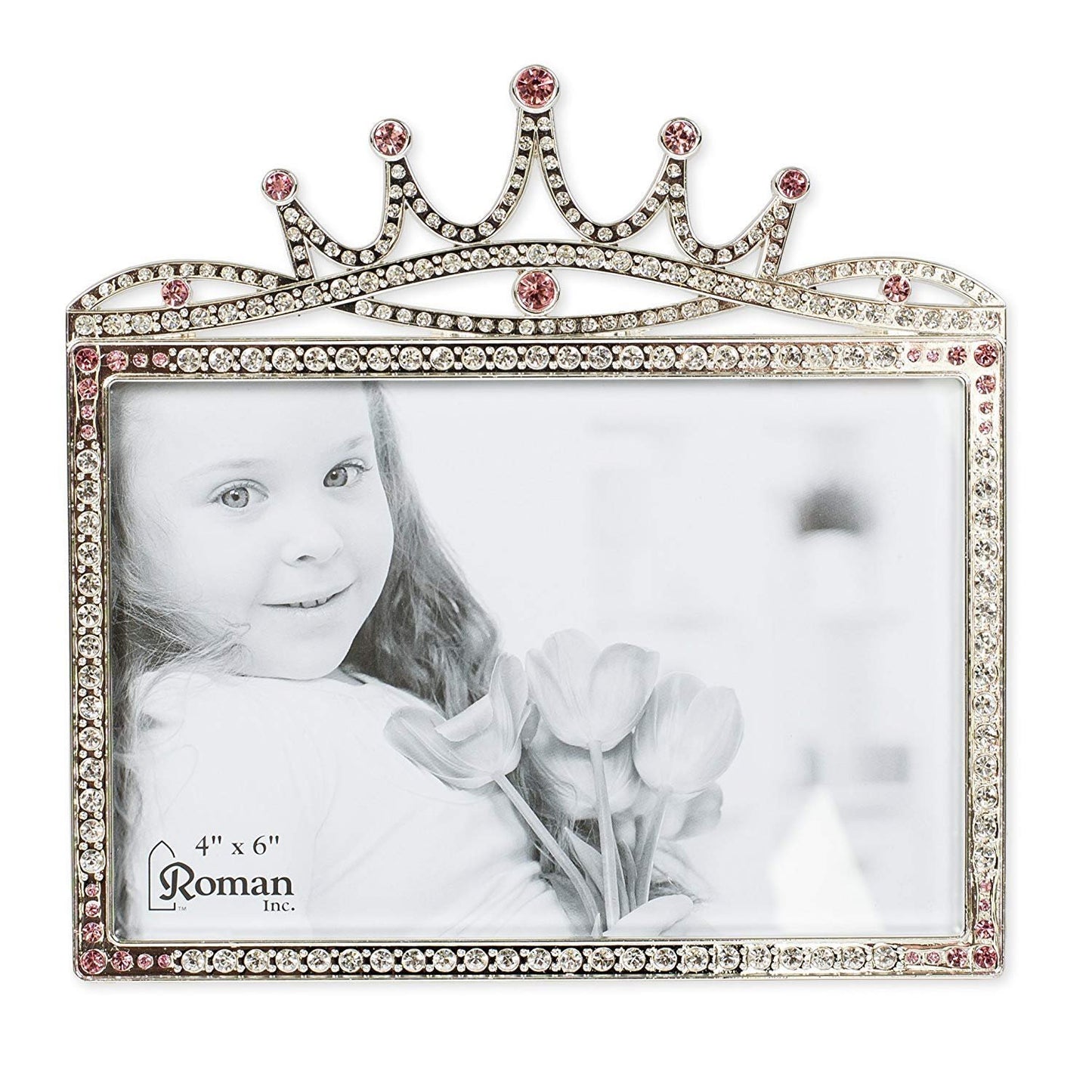 Roman Giftware Inc., Caroline Collection, New Baby, 6" H Princess Crown Frame,Religious, Inspirational, Durable (6x1x5)