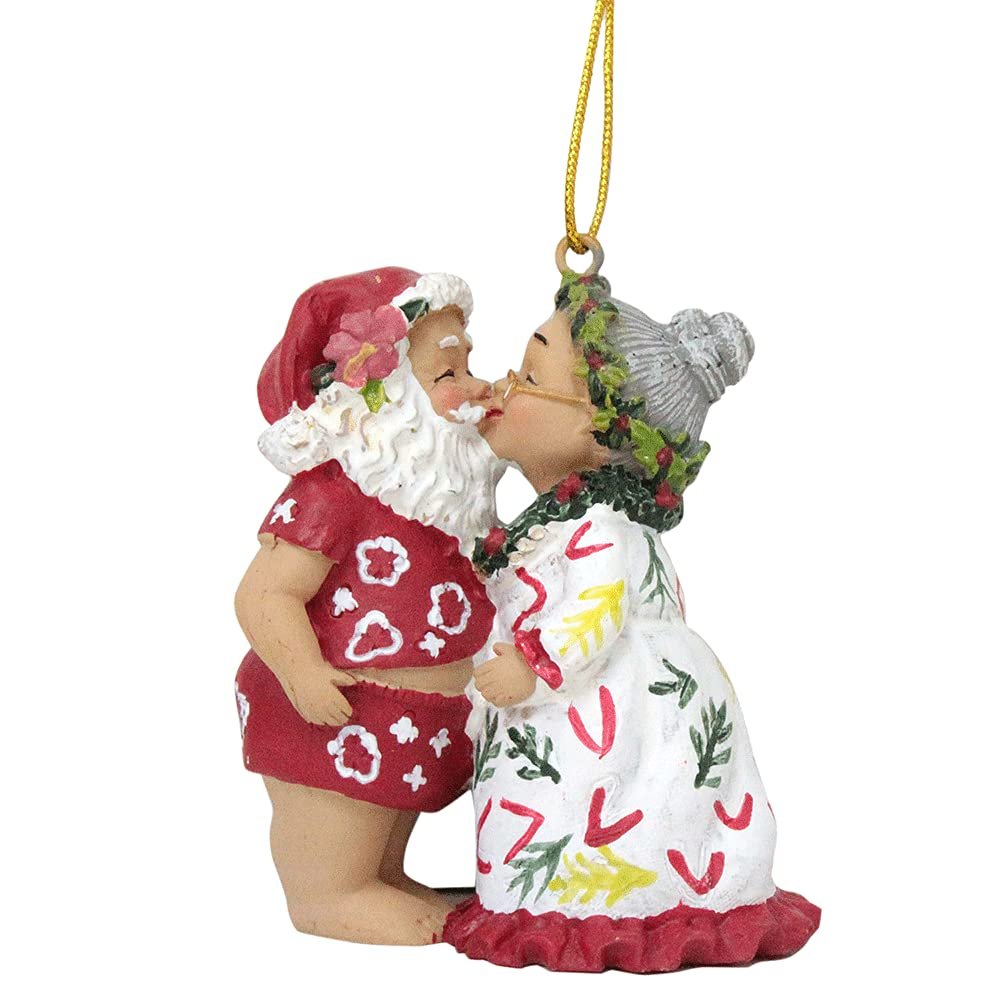 Island Heritage Kissing Santa Ornament