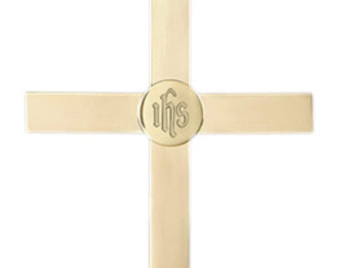 Sudbury Brass Classic Altar Cross with IHS Emblem, 18 Inch