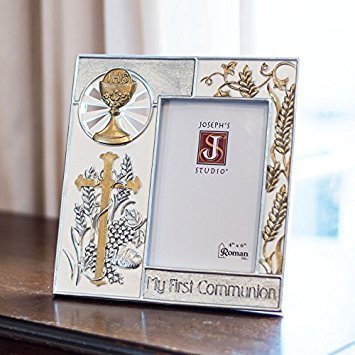 Joseph's Studio by Roman, Communion Collection, 8"H COMMUNION FRAME 4x6 SILVER, Home Décor, Devout Gift, Prayerful Inspiration (1x8x8)