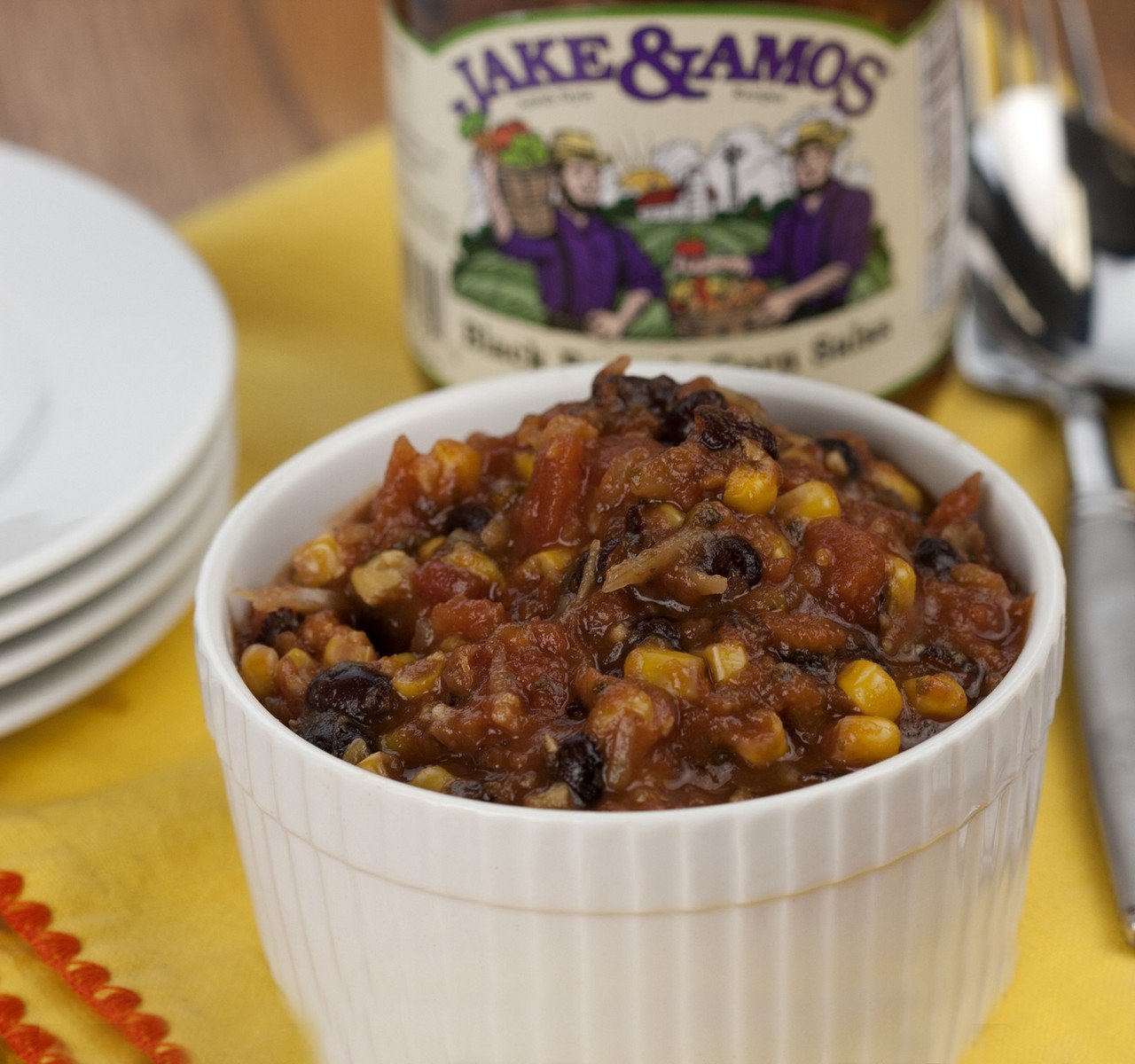 Jake & Amos Black Bean and Corn Salsa, 16 Oz. Jar (Pack of 2)