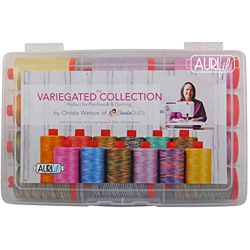 Variegated Collection Aurifil Thread Kit by Christa Watson 12 Large Spools 50 Weight CW50VC12, Assorted