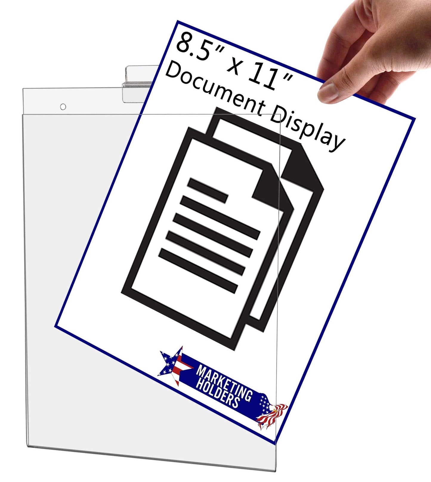 Slatwall Sign Holder for 8.5 x 11 Inch Flyers Ads and Price Lists in Retail Stores Bookstores and Libraries Clear Acrylic Literature Sleeve No Assembly Required by Marketing Holders