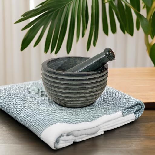 The New Age Source Soapstone Mortar & Pestle Zen Grey Each