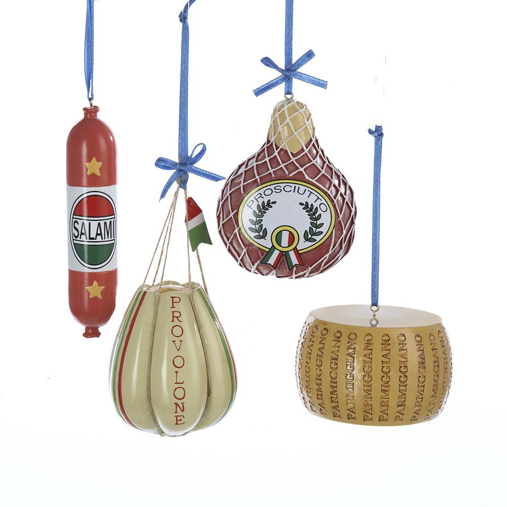Kurt Adler Deli Food Ornaments, Set of 4, 2.5"-3.75" Christmas