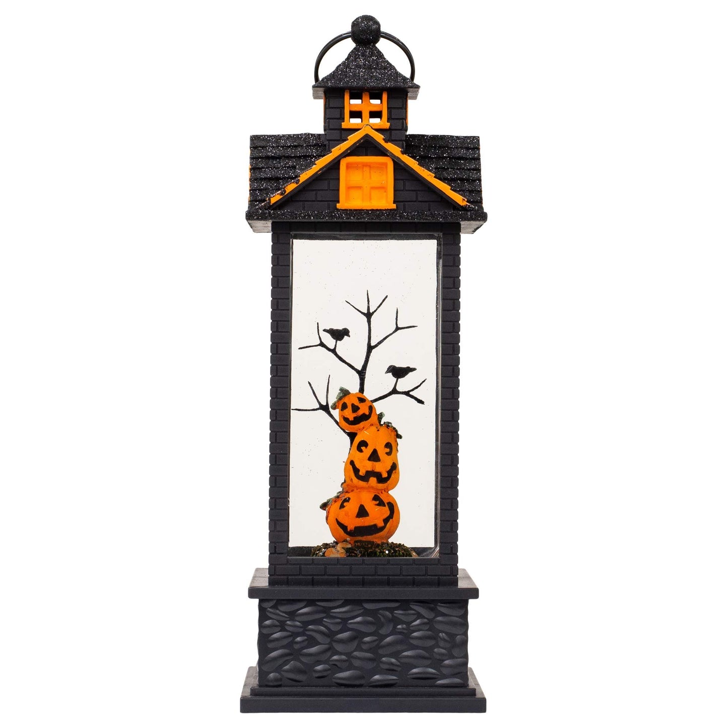 Roman, 11.75" H LED Lighted Swirl Pumpkin Lantern, Tabletop Halloween Decoration