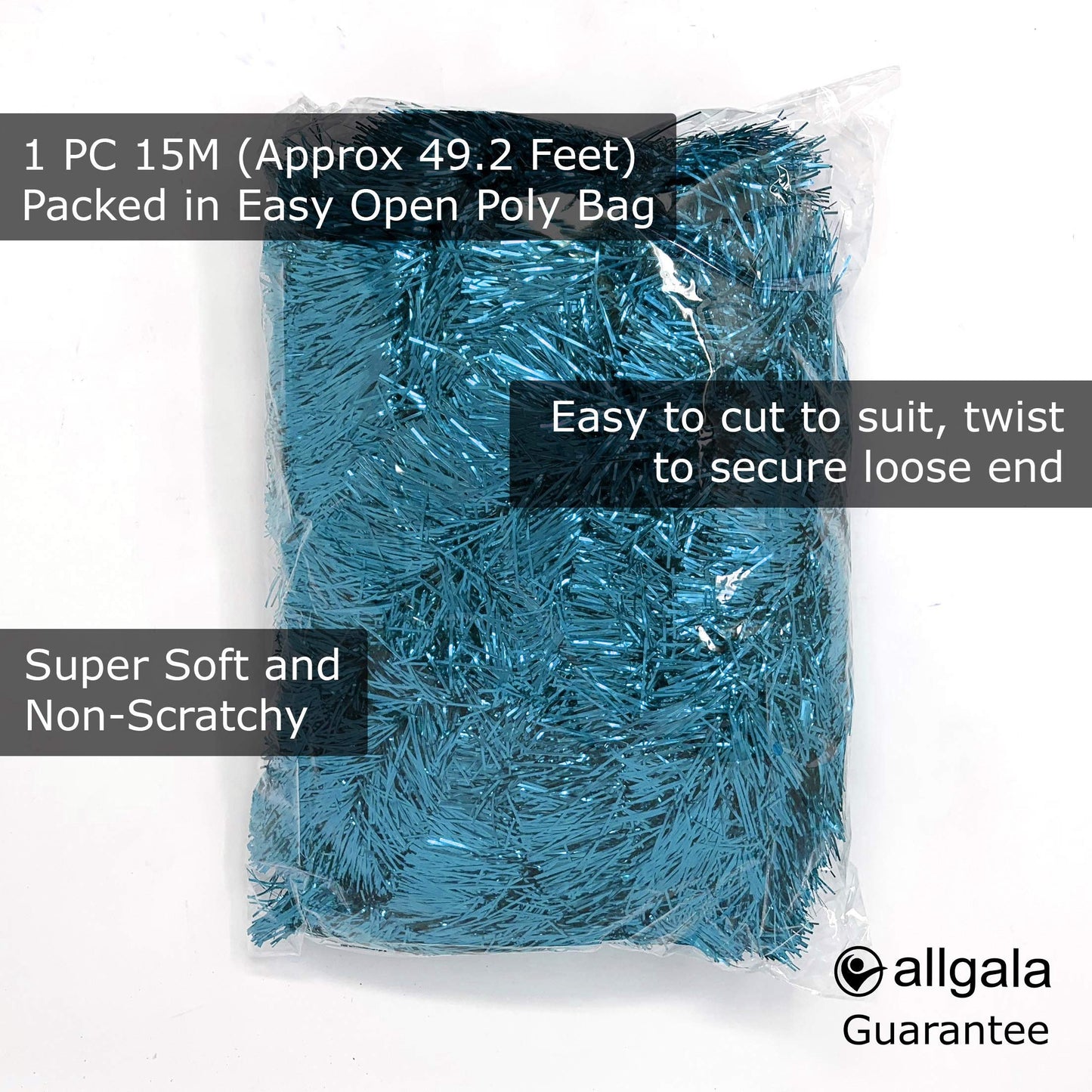 Allgala 50 Feet Christmas Foil Tinsel Garland Decoration for Holiday Tree Walll Rail Home Office Event