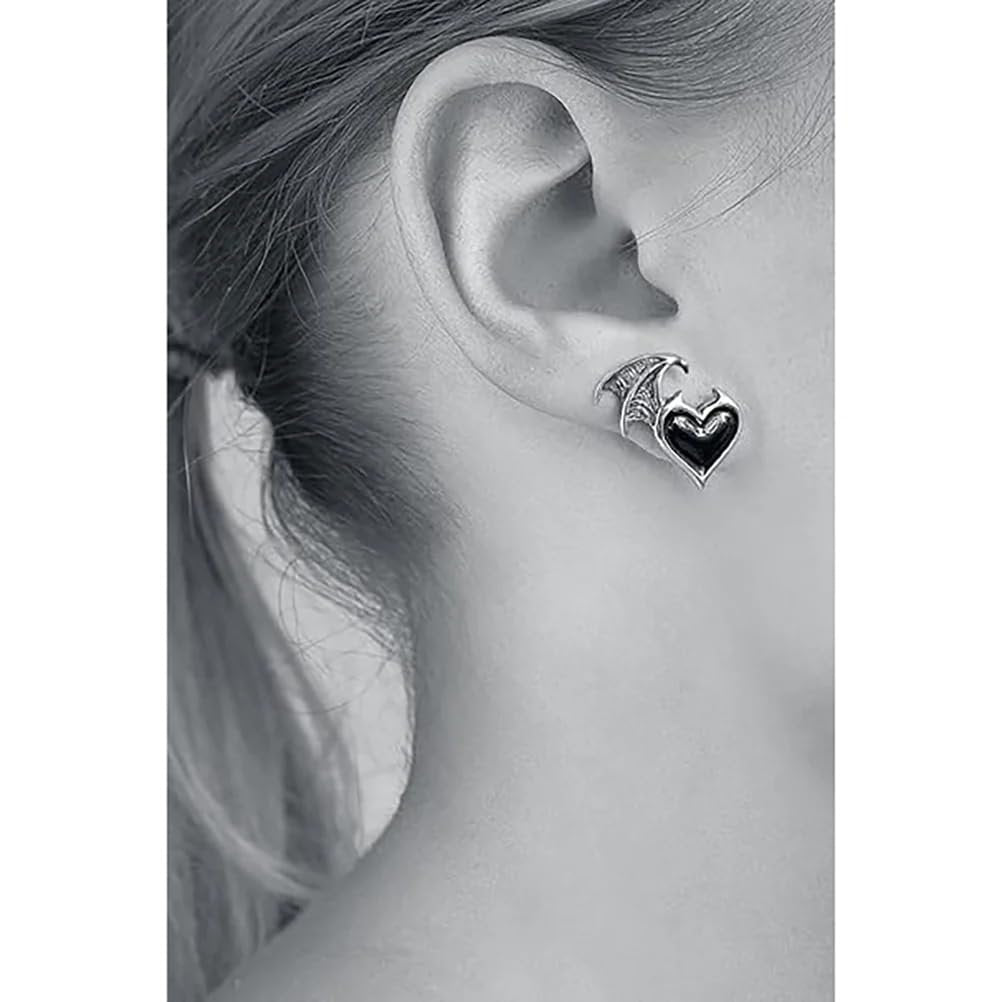 Alchemy Gothic England - Blacksoul Demon Heart Ear Studs