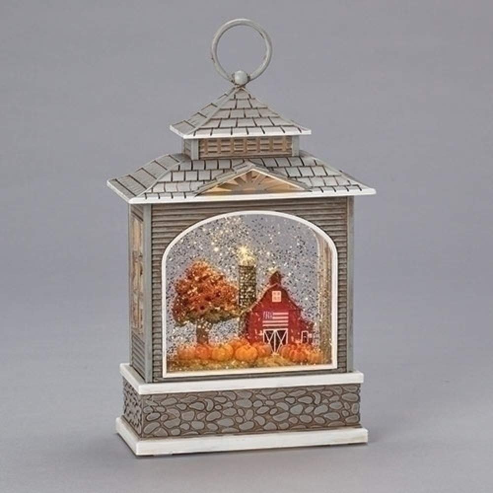 Roman 133334Led Swirl Lantern Farm Pumpkins, 10.5 inch, Multicolor