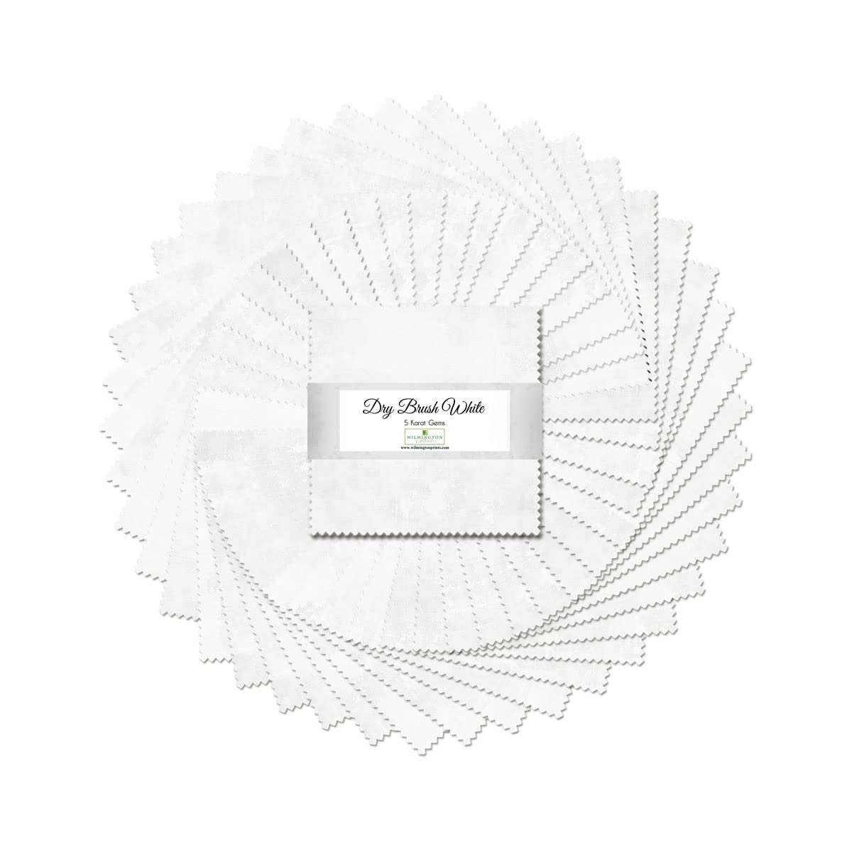 Wilmington Prints White 5 Karat Gems-Dry Brush 5" Squares 42 Pieces