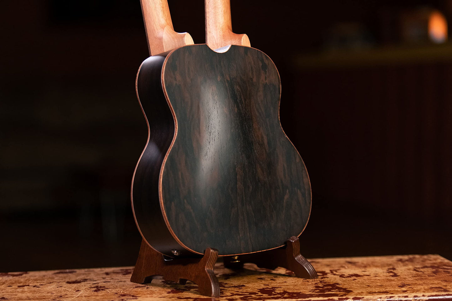 Ortega Guitars Custom Built Series Double Neck 4 & 8 String Tenor Acoustic-Electric Ukulele w/Bag, Right (Hydra-ZS)