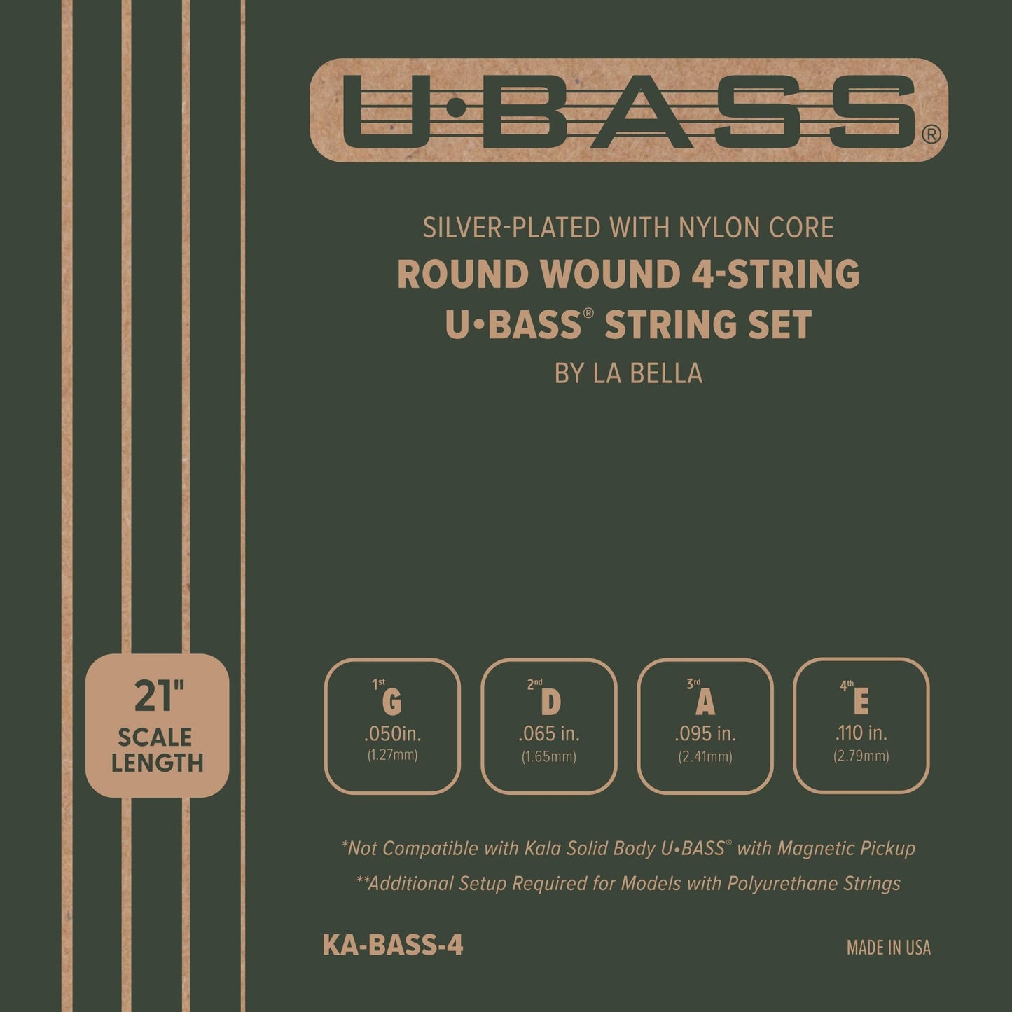 KALA カラ ウクレレベース(U・BASS) 弦 Silver Plated Round Wound KA-BASS 【国内正規品】