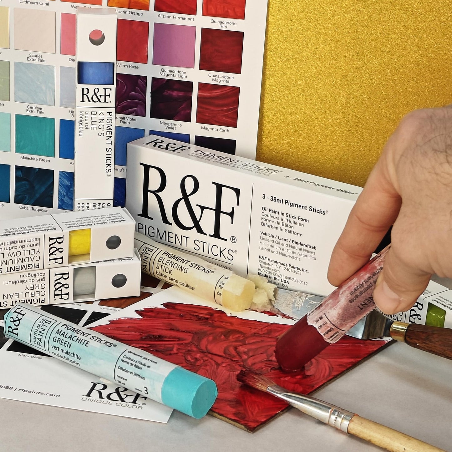 R&F Handmade Paints - Professional Oil Pigment Sticks, Opaque Set of 6