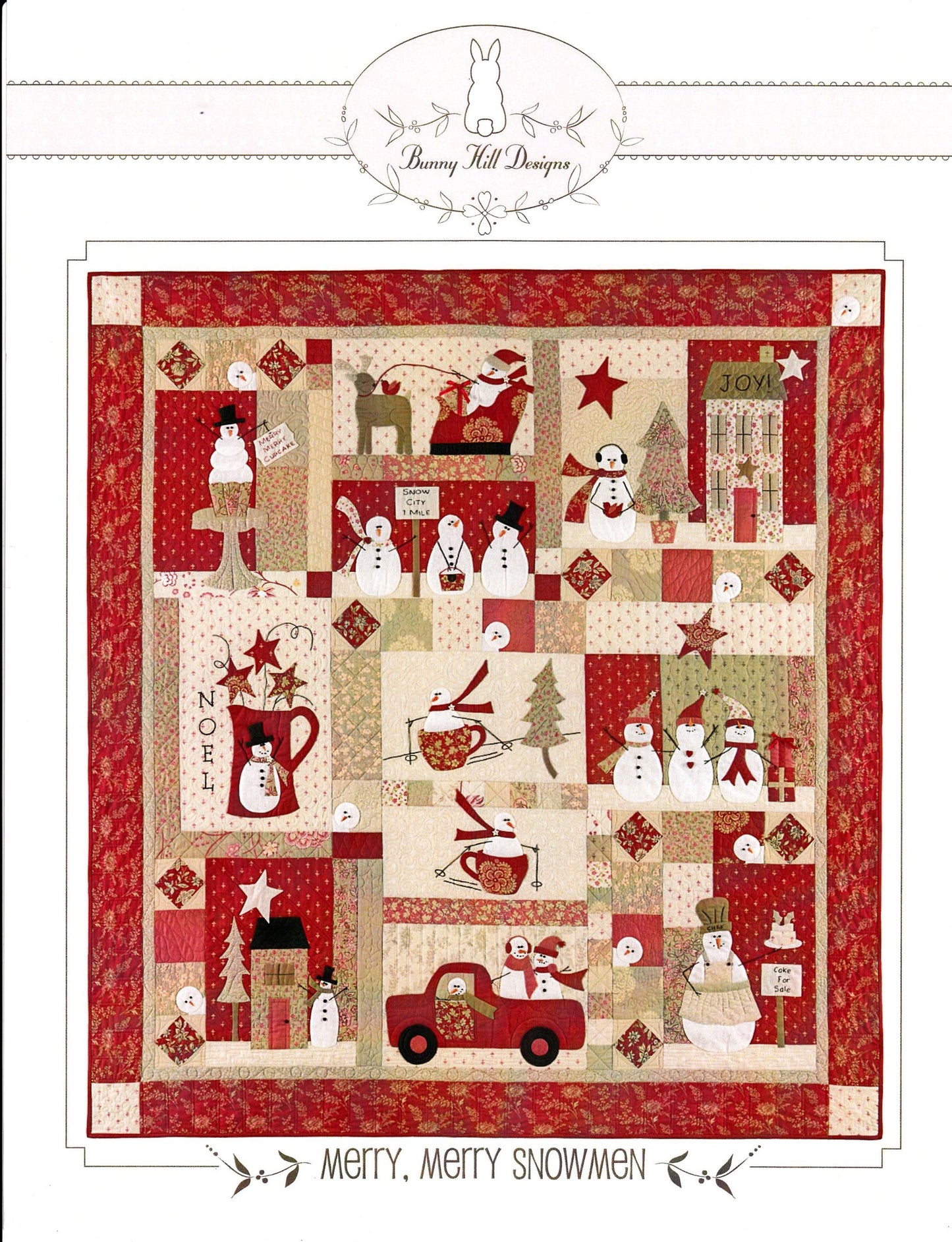 Bunny Hill Designs MERRY MERRY SNOWMEN BHD2035 9 Month BOM Pattern Set