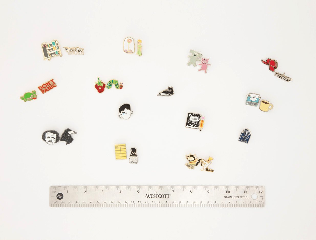 Out of Print Literary and Book-Themed Enamel Pin Set for Book Lovers, Readers, and Bibliophiles
