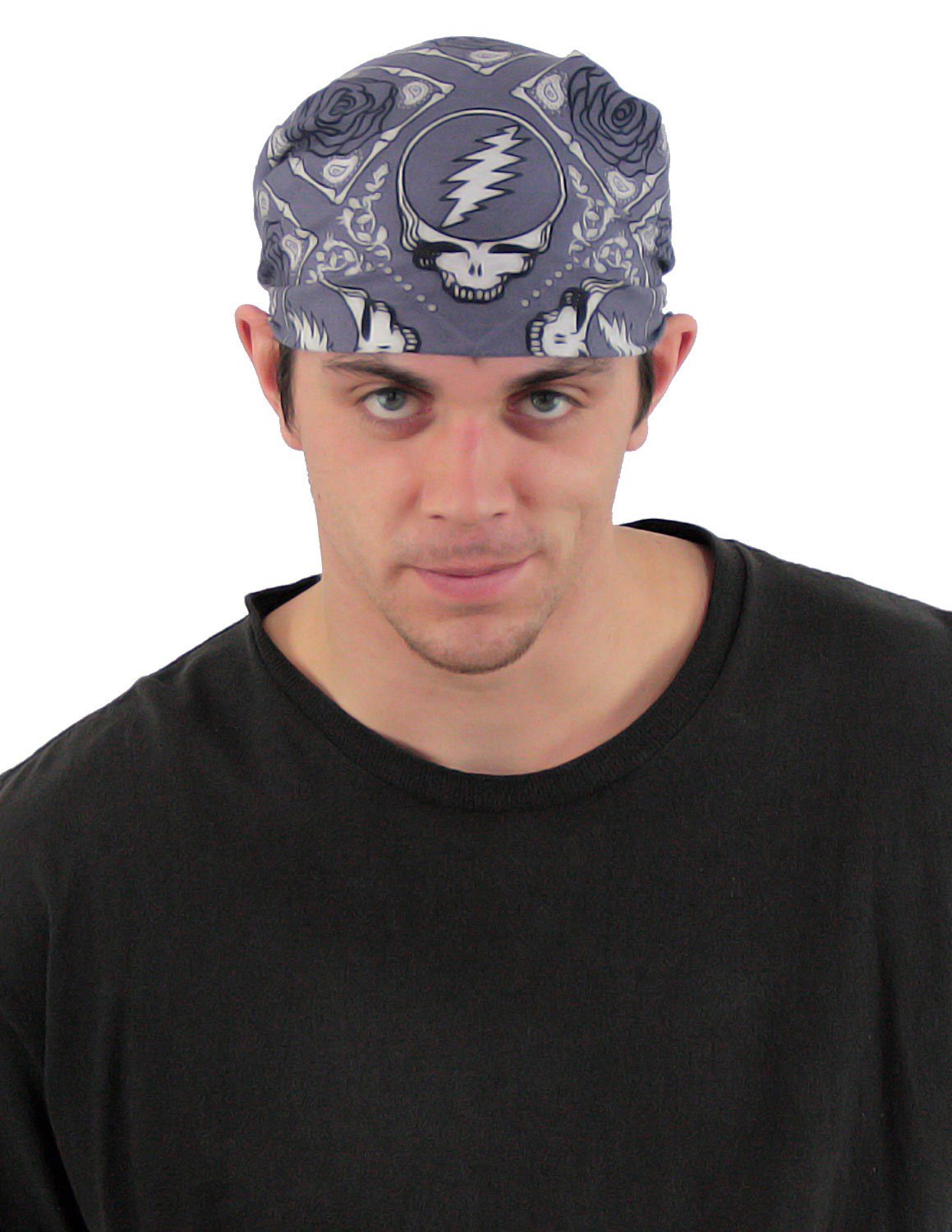 Sunshine Joy Grateful Dead Skull & Roses Bandana Grey