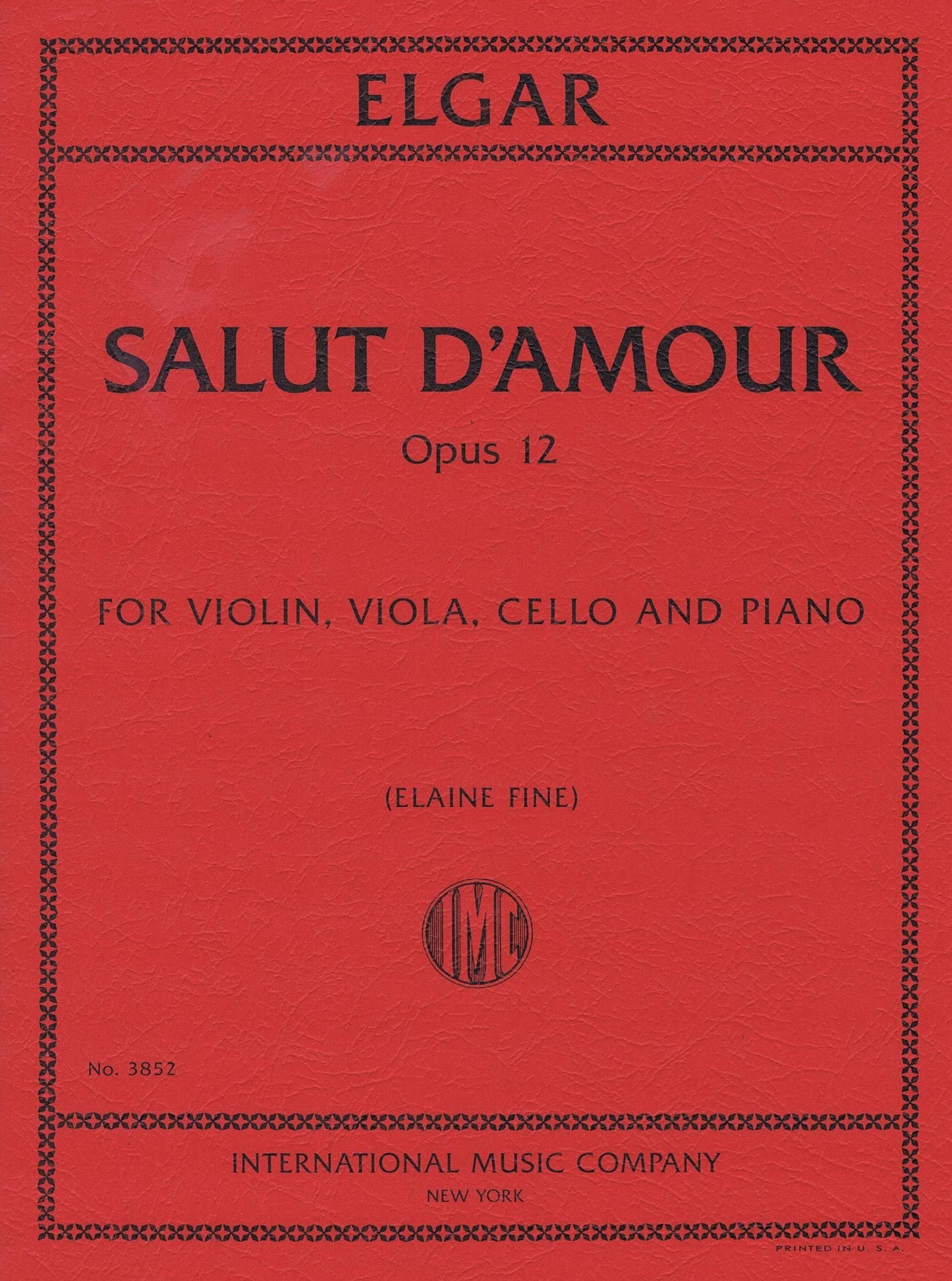 Salut D'Amour Opus 12 for Violin, Viola, Cello, and Piano