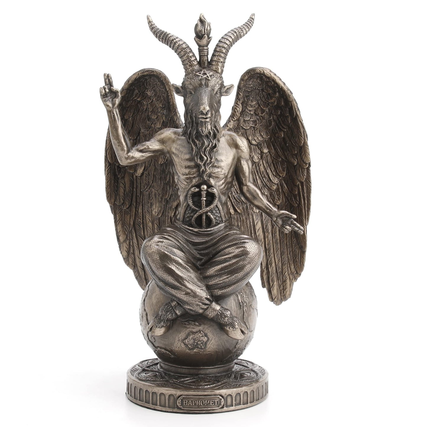 Veronese Design 10.25" Tall Statue of Baphomet Resin Sculpture Cold Cast Bronze Finish