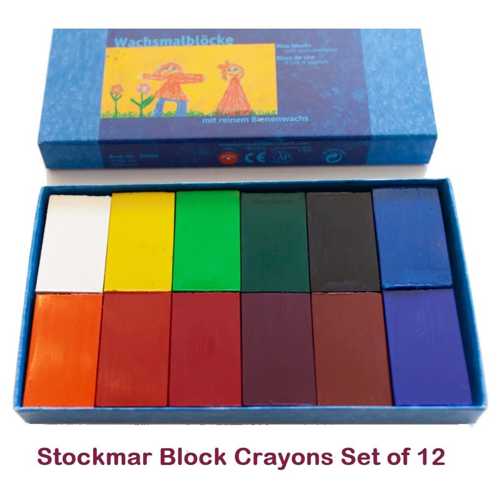 Stockmar Beeswax Crayons, Set of 12 Blocks in Carton
