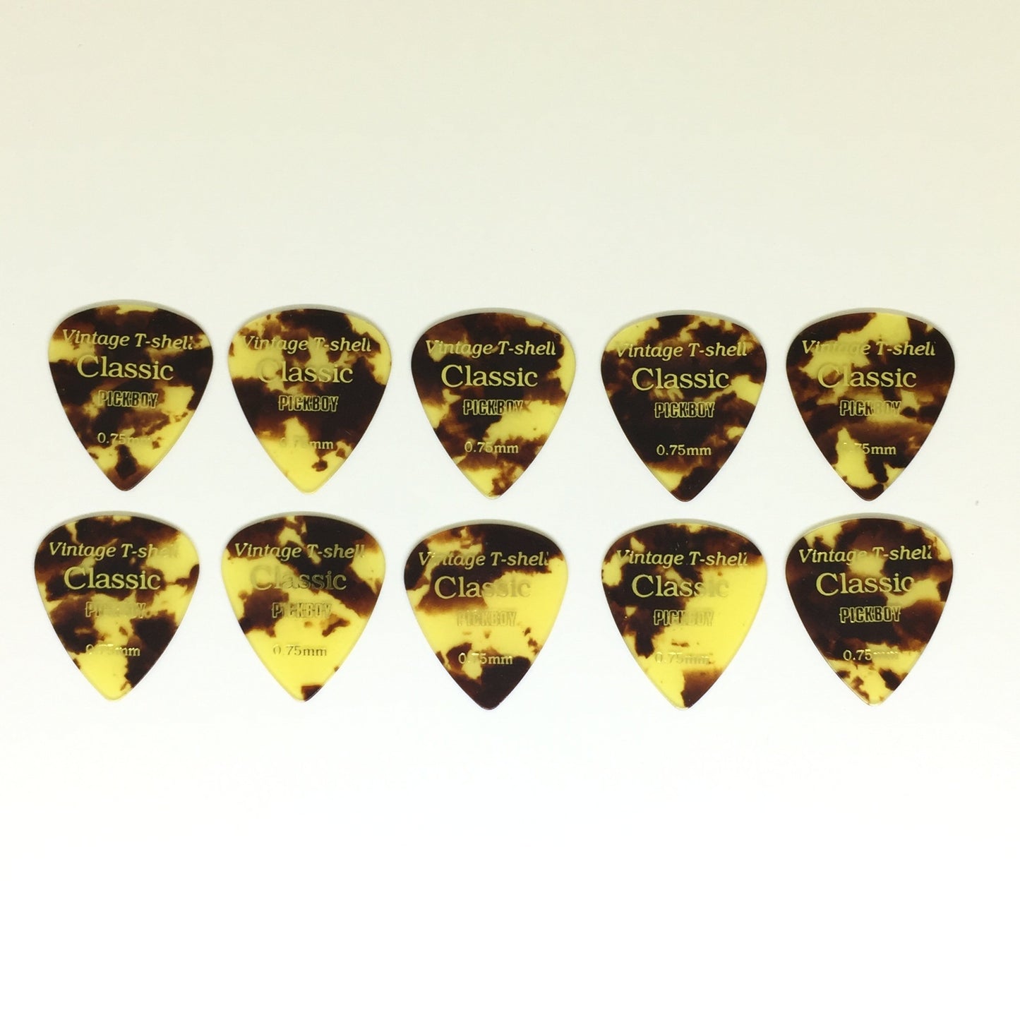 Pickboy Vintage Pick, Tortoise-Shell, Cellulose, 0.75mm, 10 picks